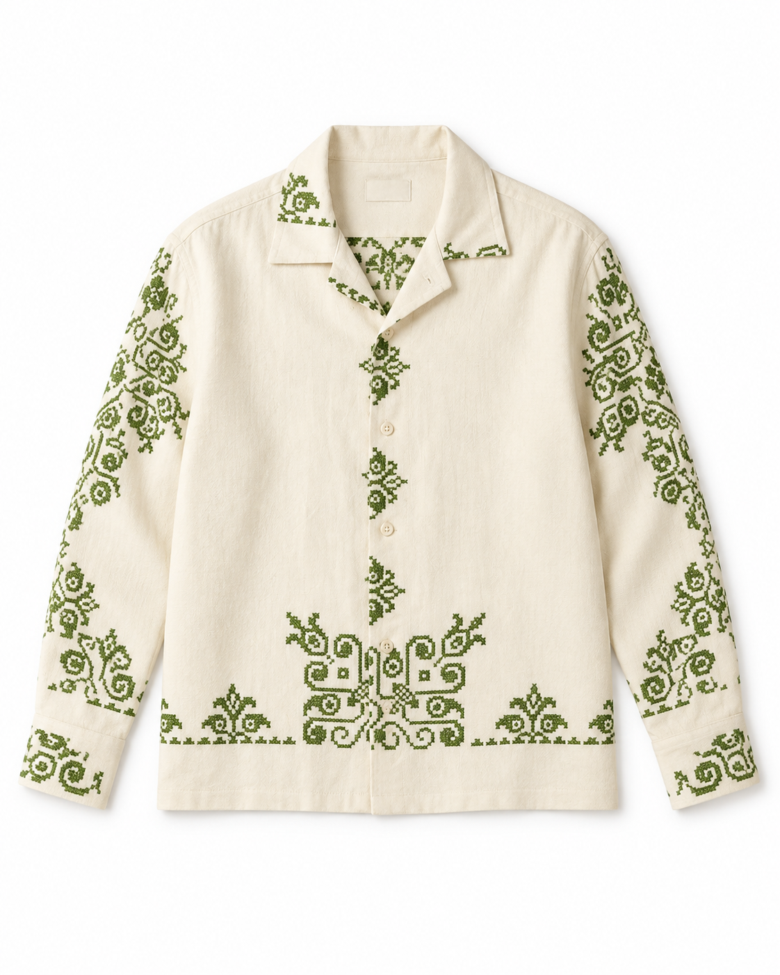 IVORY HERITAGE EMBROIDERED SHIRT
