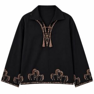 NOIR HORSE EMBROIDERED SHIRT