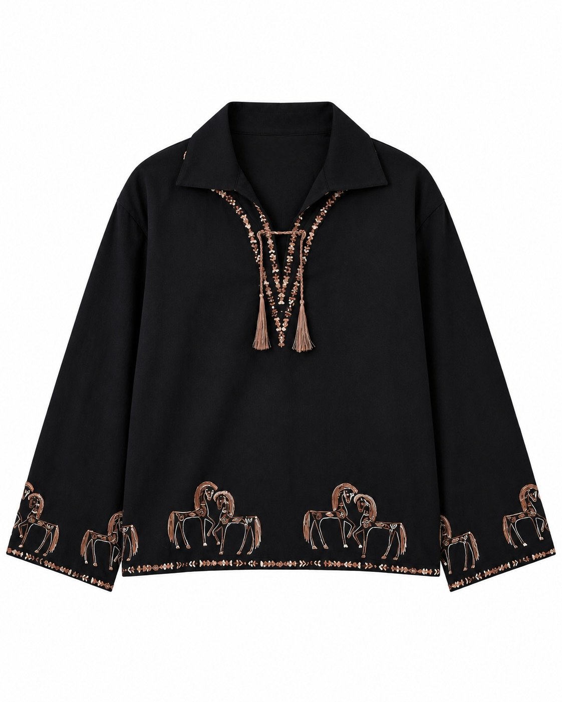 NOIR HORSE EMBROIDERED SHIRT